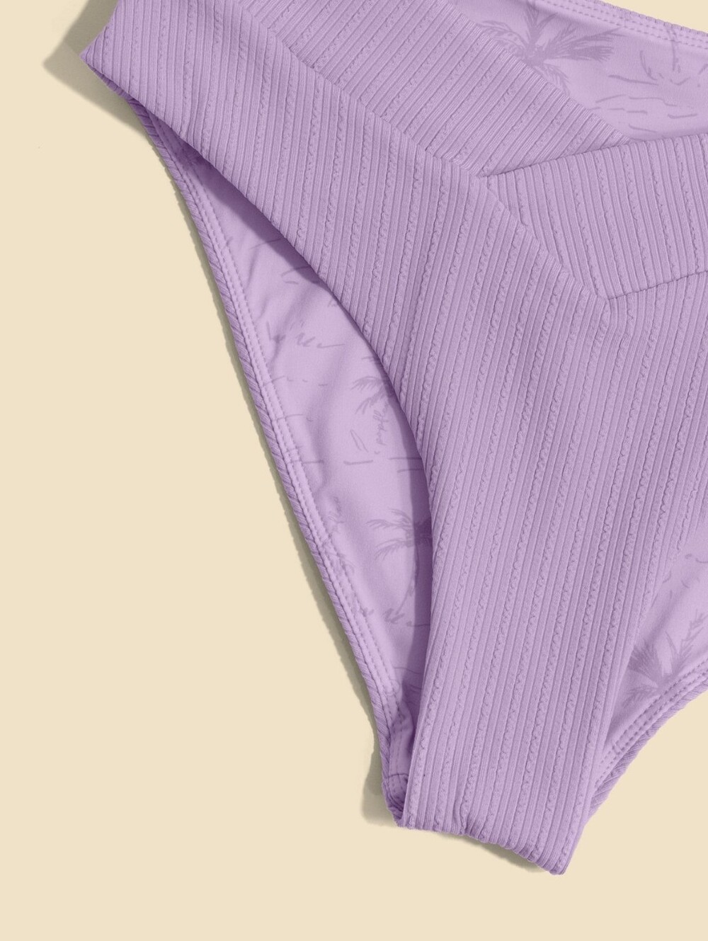 New Popflex SET Tranquil Twist Long Sleeve Crisscross Hourglass Bikini Lilac - Picture 8 of 8